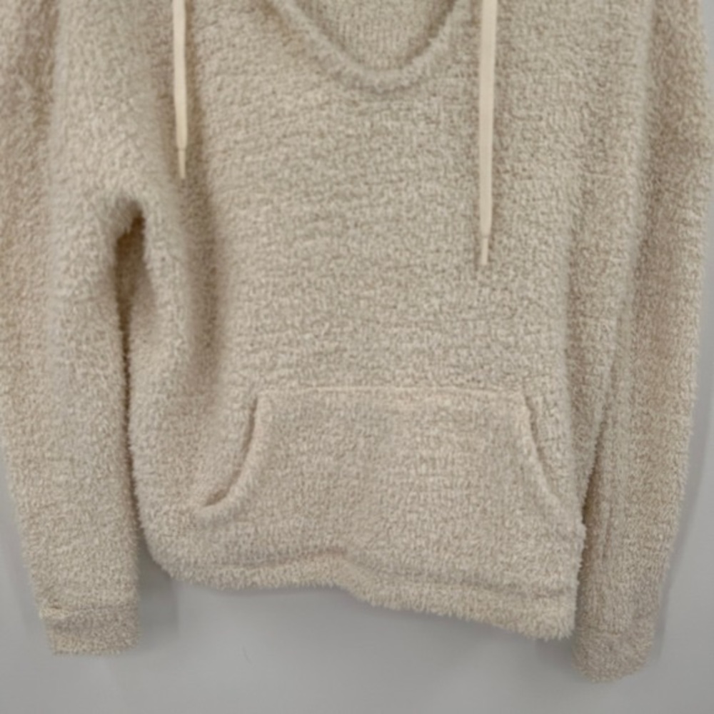Cozy Cream Plush Hoodie Sweater - Picture 3 of 4